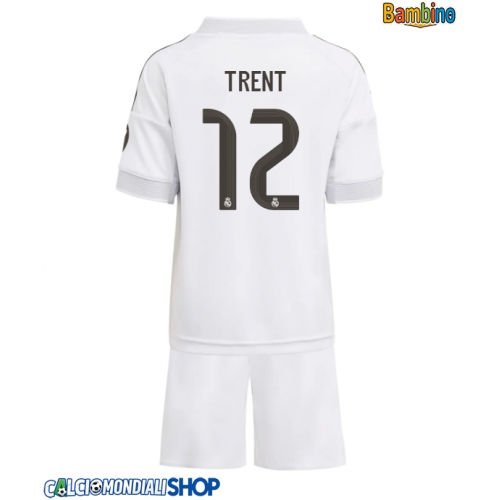 Maglie da calcio Real Madrid Alexander-Arnold #12 Prima Maglia Bambino 2025-26 Manica Corta + Pantaloni corti)